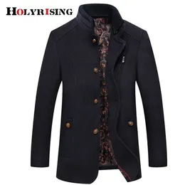 Holyrising män ullrockar mode affärer överrock varm kappa för män vinter fritid ärtrock manlig lyx tjocka kläder 18937-5 201222