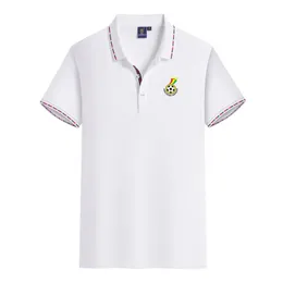 가나 국민 남성 여름 레저 고급 빗질 코튼 티셔츠 프로페셔널 짧은 슬리브 옷깃 셔츠