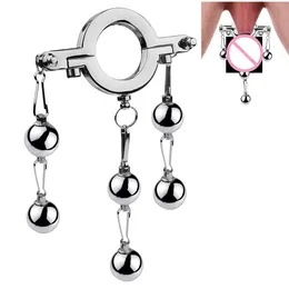 Beauty Items Male Ball Scrotum Stretcher Metal Penis Bondage Pendant Cock Ring Delay Ejaculation Stainless Steel New sexy Toy Men