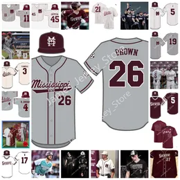 2022 NCAA Stitched Mississippi State Bulldogs Baseballtrikot 14 Matt Corder 15 Cade Smith 16 Cole Cheatham 17 Stone Simmons 18 Jack Walker Logan Tanner Luke Hancock