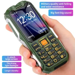 Unlocked Rugged Mobile Phone Outdoor Loud Sound two Flashlight Torch Dual Sim Card Large Battery Long Standby Bluetooth Speed Dial Big Button Cellphone For Old Men