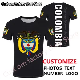 KOLUMBIEN T-Shirt DIY kostenlos nach Maß Name Nummer Col T-Shirt Nation Flagge Co Spanische Republik Land Druck P o 0 Kleidung 220620