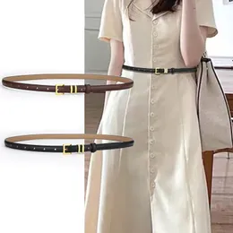 Cinto fino de couro feminino mais vendido 2022 nova moda versátil terno decorativo camisa cós coreano estilo ins cintos de fivela de pino