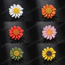 Broches de girassol pingando de óleo para mulheres meninas moda Flores Broche os chapéus de sacos de vestido Acessórios de jóias