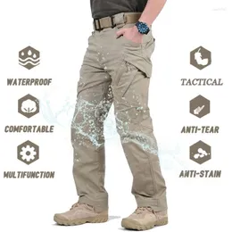 Men's Pants Tactical Cargo Men Multi Pockets Breathable Quick Dry SWAT Combat Stretch Waterproof Army Military Work Trousers 5XLMen's Naom22