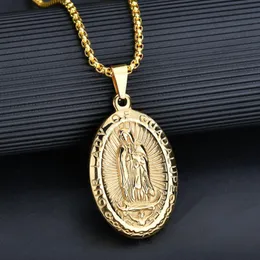 Kolye Kolyeleri Virgen De Guadalupe Kolye Kadınlar Erkekler Paslanmaz Çelik Takı Katolik Vintage Boyun Zinciri Karşılaştırma Leydi