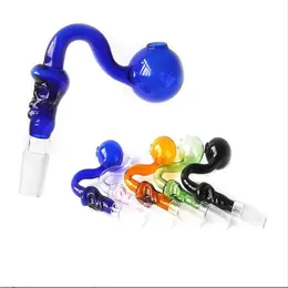 New Coloured Skull Football hookahs 10 14 18 mm Glass Boiler Great Pyrex Oil Burner Pipe Thick rigs glass water smoking