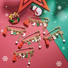 Pins Brooches MISANANRYNE Beautiful Fashion Year Christmas Boots Brooch Santa Claus Shoes Carriage Rhinestone Jewelry Seau22