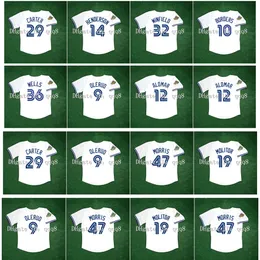 Na85 1992 1993 Maglia da baseball vintage Joe Carter Roberto Alomar Rickey Henderson Dave Winfield Pat Borders David Wells John Olerud Paul Molitor