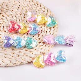 Kreskówkowe cekiny sercowe hairgips Summer Rainbow Kids Hair Clips Fashion Hair Akcesoria Duckbill Klip Nakrywa 1 05XTA D3