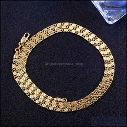 Łańcuchy Naszyjniki wisiorki biżuteria Złoty łańcuch Naszyjnik Unisex Akcesorys Naszynia dla kobiet Lady Men Prezenty 16-30 "