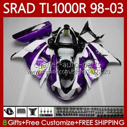 Suzuki Srad TL1000R TL-1000 TL 1000 R 98-03 TL-1000R TL1000 R 98 99 00 01 03 2000 2002 2003 2000 2002 2003 2000 2000 2002 2003 2000 2002 2003フェアリングキットパープルホワイト