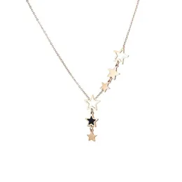 Pendant Necklaces Stainless Steel Fashion Jewelry Fine High-end Six Stars Starry Sky Charms Chain Collier & Pendants For WomenPendant