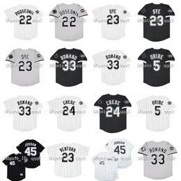 NA85 Vintage 2005 Jersey de beisebol de Chicago 23 Jermaine Dye 45 Michael 33 Aaron Rowand 5 Juan Uribe 33 Aaron Rowand 24 Joe Crede 23 Robin Ventura