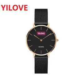 Küçük Kadın Moda İzleme 32mm Gül Altın Gümüş Siyah Kuvars Paslanmaz Çelik Mesh Lady Saatler Orologi da Donna di Lusso