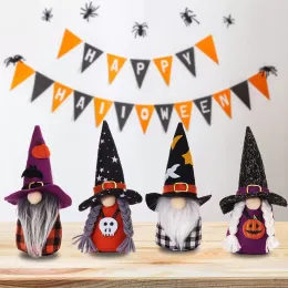 Imprezy Halloween gnomes dekoracje baru domowego stół kominkowy wiszący domowe ozdoby elf elf plush tomte z czapką czarownicą