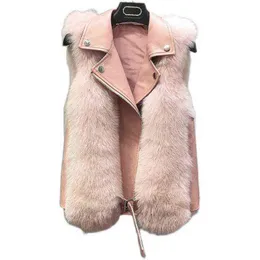 Zero Fish 2020 New Winter Locomotive New Style Fur Stest Weistcoat Women's Short Style Screp Slim T220810