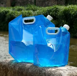 Other Drinkware 5L/10L Outdoor Foldable Folding Collapsible Drinking Water Bag Car Waters Carrier Container for Outdoor Camping Hiking Picnic BBQ SN4762