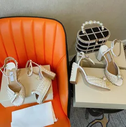 Элегантные свадебные модельные туфли Sacora, женские сандалии на плоской подошве с разноцветными бриллиантами и жемчугом, кожаные роскошные женские туфли на высоком каблуке, Walking765