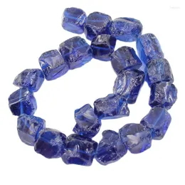 Altro APDGG Lapis blu vetro naturale quarzo pepita grezza perline sfuse 15" creazione di gioielli fai da te Rita22