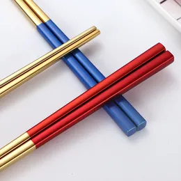 1 пара матового серебряного золота японское корейское стиль китайского палочки для палочек для палочек для палочек для палочек для палочек для палочек с лапшой.