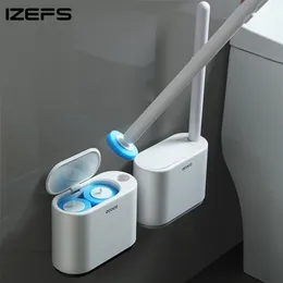IZEFS Disposable Toilet Brush With Cleaning Liquid WallMounted Cleaning Tool For Bathroom Replacement Brush Head Wc Accessories 220815