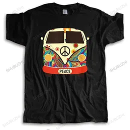 Mens Summer Cotton 브랜드 Tshirt 느슨한 티셔츠 히피족 평화와 사랑 그를위한 빈티지 캐주얼 탑 플러스 크기 인쇄 teeshirt 220421
