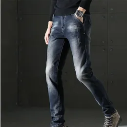 男性用のカジュアルストレッチスリムジーンズを割引トップ品質の長いズボンズボンLJ200903