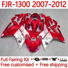 OEM кузова для Yamaha FJR-1300 FJR 1300 A CC FJR1300A 01-12 MOTO BODYS 37NO.67 FJR1300 07 08 09 10 11 12 FJR-1300A 2007 2009 2009 2011 2011 Fairing Kit Red Silver