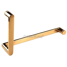 Brand Stainless Steel Frameless Glass Door Handles Bathroom Shower Push Pull Towel Bar Gold T200703