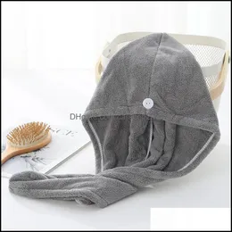 Toalheiro Têxteis de toalhas Garden LL Cha cabelo Hat de secagem Microfibra Rápida Tampa de banho seca Magic Super absorvente t dhjpz