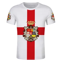 Huesca Tシャツの旗無料カスタム名スペイン州旗アラゴンTシャツ印刷スペイン旗夏の黒い白い服220702