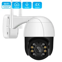 1080P PTZ Wifi IP-kamera Utomhus 4X Digital Zoom AI Human Detect Trådlös kamera H.265 P2P Audio 2MP 3MP Säkerhet CCTV-kameror