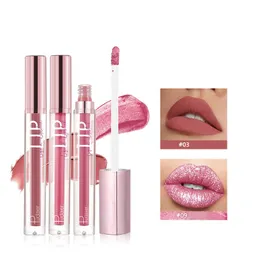 Pudaier Matte Fine Flash Lip Gloss 방수 전문 메이크업 완전한 휴대용 반짝이 립 유약 메이크업 색조 화장품