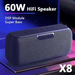Yüksek Güç 60 W Bluetooth Hoparlör Taşınabilir Sütun Kablosuz Hoparlör Su Geçirmez Subwoofer Müzik Merkezi Ses Yardımcısı ile 6600mAh23243T