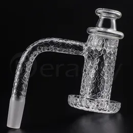 Sandblasted Smoking 20mmOD Beveled Edge Quartz Banger Nails Charmer kit Carving Pattern With Cap & 1pc pearl For Glass Water Bongs Dab Rigs
