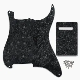 4 ثقب الغيتار الغيتار Pickguard مخصص لوحة خدش الفراغ الفارغ مع مسامير لملحقات الغيتار الأسود لؤلؤة 4ply