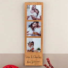 カスタムフレームヴィンテージの木製ポーフレームホーム装飾パーソナライズされたプリントのポーズカップル結婚記念日ロマンチックギフト220623