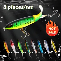 8pcs whopper plopper 10cm14cm flutuante por pesca isca artificial isca dura wobbler rodo