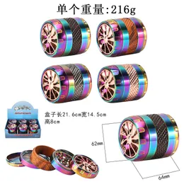 pipe New zinc alloy 5-layer creative fan modeling colorful smoke crusher spot grinder