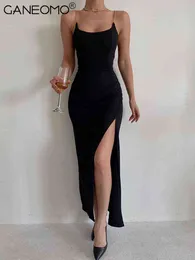 Siyah Kayma Bodycon Balo Maxi Elbise Kadın Yaz 2022 Için Seksi Parti Akşam Zarif Doğum Günü Uzun Elbiseler kadın Giysileri Beyaz Y220401