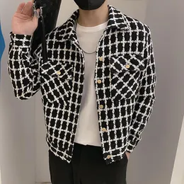 Männer Jacken Frühling Und Herbst Mode Koreanischen Stil Windjacke Kleiden Plaid Patchwork Casual Zipper Jacke Regelmäßige Mantel W85Men's