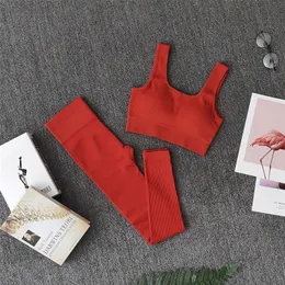 ANHFKZLEE Seamless Yoga Set Women Bra High Waist Leggings Sports Suits Workout Outfit wear Gym Wear Fitness Clothes 220330