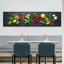 Korn kryddor paprika mat canvas konst målning kök dekoration affisch tryck för matsal väggkonst bilder hem konst dekor