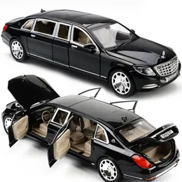 1 24 Maybach S600 Metal Car Model Diecast Alloy High Simulation Models 6 Doors Can Be Opened Inertia Toys For Children Difts 220608