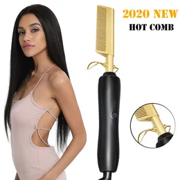 Narzędzia do fryzur elektryczne gorące grzebienia prostownik płaski żelazo prostowanie pędzla prosta styler curling Iron Hair Styl narzędzie