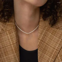 Styl łańcucha naśladowanie Pearl Choker Naszyjnik okrągły koralik Łańcuch obojczyka dla kobiet biżuteria mody Godl22