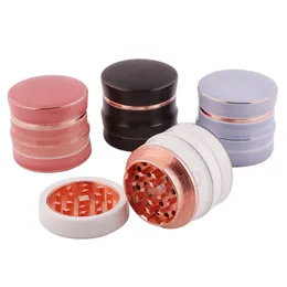 63mm Zinc Alloy Tobacco Grinder 4 Layer Färgglada Rökning Herb Grinders Metal Cigaretter Slipning Miller Herbs Krossar BH6311 TYJ