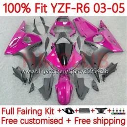 ヤマハYZF-R6 YZF600 YZF R 6 600 CC 03-05ボディワーク9NO.42 YZF R6 600CC YZFR6 03 04 05 COWLING YZF-600 2003 2004 2005インジェクションフェアリングキットローズブラック