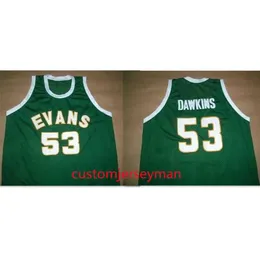 Nikivip Green Darryl #53 Dawkins Evans Lisesi Basketbol Formaları Gerileme Erkek Dikişli Jersey Özel Yapım S-5XL